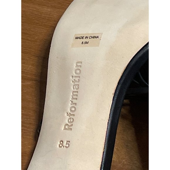 Reformation Rachel Leather Sandals in Black New - Picture 9 of 11